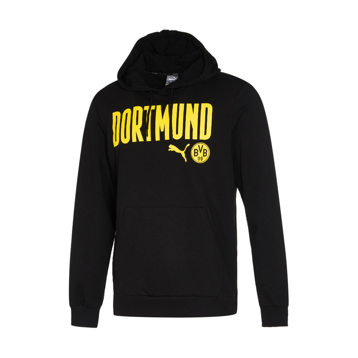 Puma BVB Black Logo Pullover Hoodie Long Sleeve Sweatshirt 758091-02
