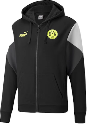 Puma BVB 多特蒙德拼接Logo拉鍊連帽外套 男女款 黑色 764318-05 Buy Puma BVB 多特蒙德拼接Logo拉鍊連帽外套 男女款 黑色 764318-05