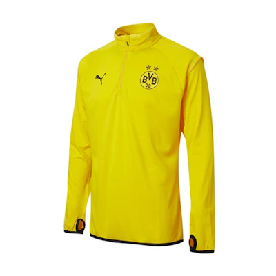 Puma BVB Dortmund Football Half-Zip Long Sleeve Sweatshirt Yellow 758582-01