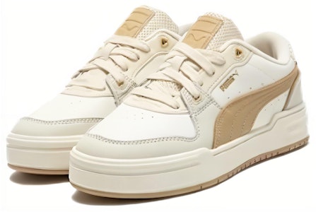 PUMA Ca Pro Lux II 潮流舒適氣質 防滑減震耐磨 低幫 板鞋 男女同款 白棕 Lookbook PUMA Ca Pro Lux II 潮流舒適氣質 防滑減震耐磨 低幫 板鞋 男女同款 白棕