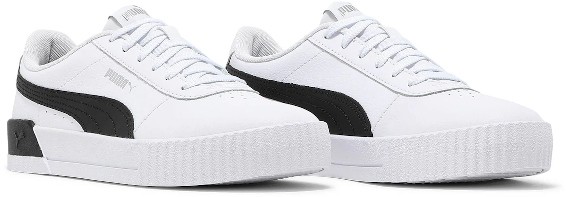 (Women) Puma Carina Leather 'White Black' 370325-21 Cheap (Women) Puma Carina Leather 'White Black' 370325-21