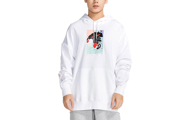 Puma Cartoon Letter Print Hoodie White 578902-02