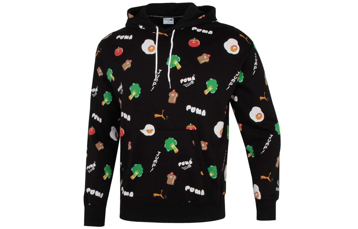 Puma Cartoon Print Breathable Pullover Sweatshirt Black 533200-01