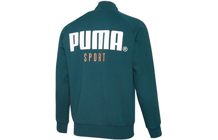 Puma Casual Breathable Letter Print Stand Collar Jacket Green 598135-38