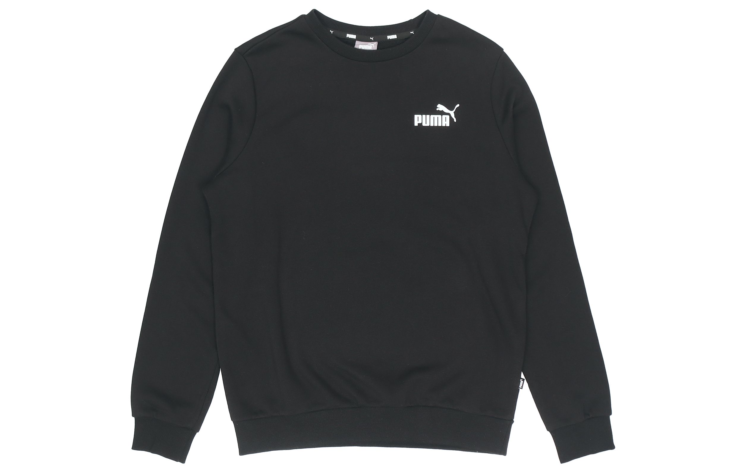 Puma Casual Knit Crewneck Pullover Sweatshirt Black 589034-01