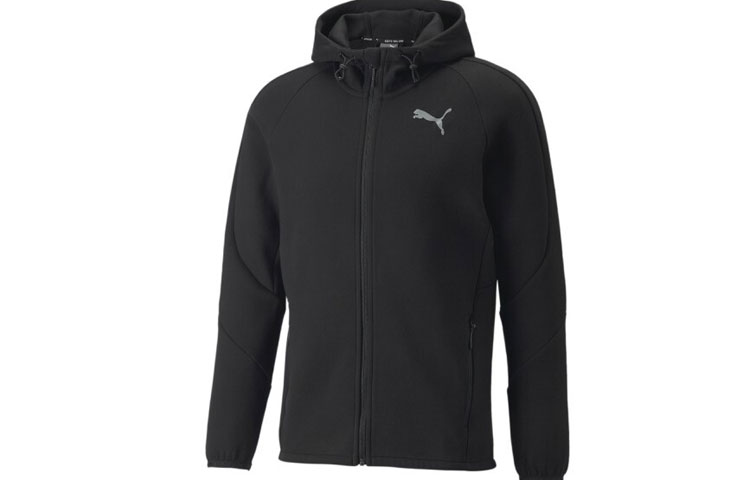 Puma Casual Logo Zip-Up Hoodie Jacket Black 849458-01