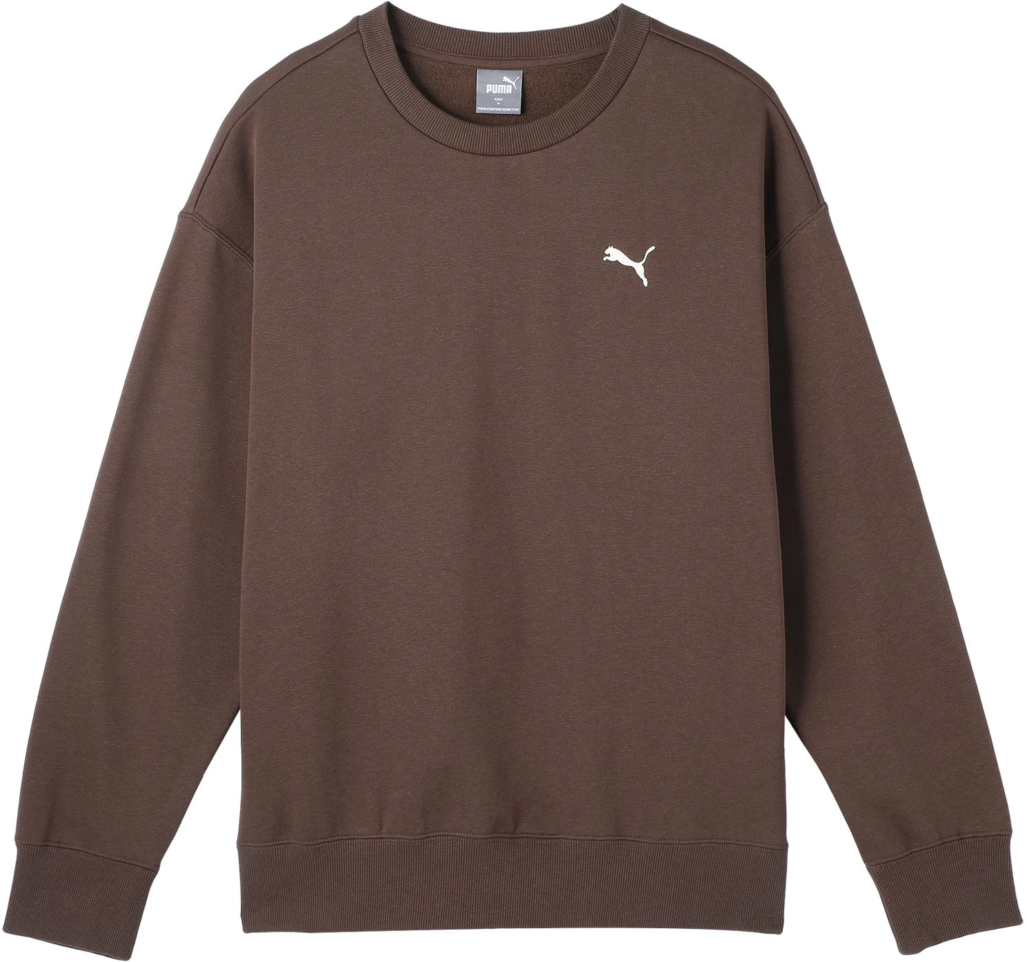 puma-casual-loose-fit-fleece-sweatshirt-unisex-coffee-brown-632292-65