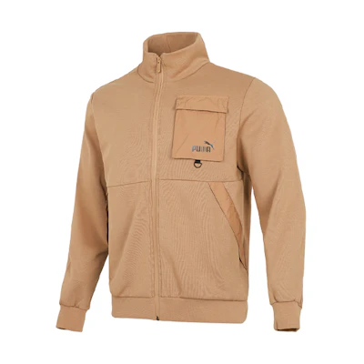 Puma Casual Pattern Loose Fit Long-Sleeve Stand Collar Jacket Khaki (Unisex) 537033-63