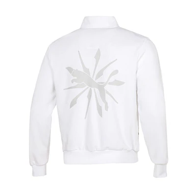 Puma Casual Printed Loose Fit Long-Sleeve Stand Collar Jacket White Unisex 537033-02