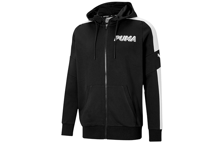Puma Casual Printed Zip-Up Hoodie Jacket Black 588672-01