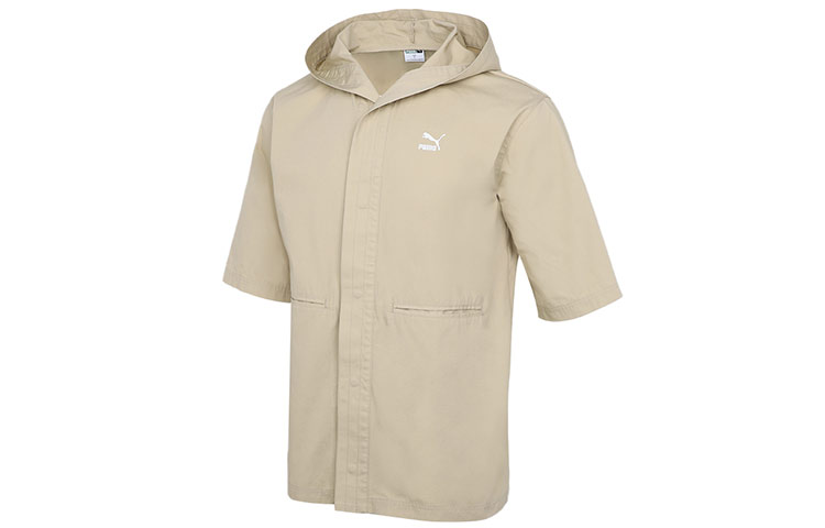 Puma Casual Short-Sleeve Hooded Jacket Khaki Color 533733-12