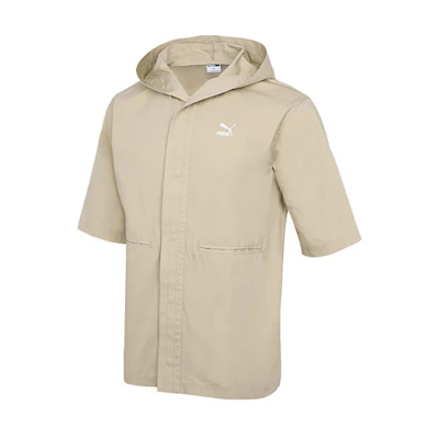 Puma Casual Short-Sleeve Hooded Jacket Khaki Color 533733-12