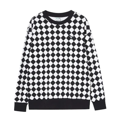 Puma Casual Sports Series Black White Crewneck Pullover Sweatshirt 621897-01