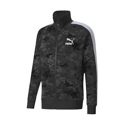 Puma Casual Track Jacket Gray with Side Stripes and Print Design 599320-42