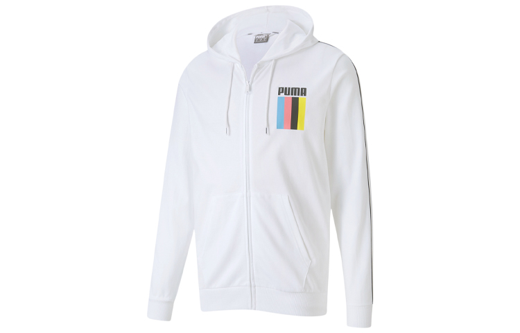 Puma Celebration Logo Graphic Hoodie Jacket White 585062-02