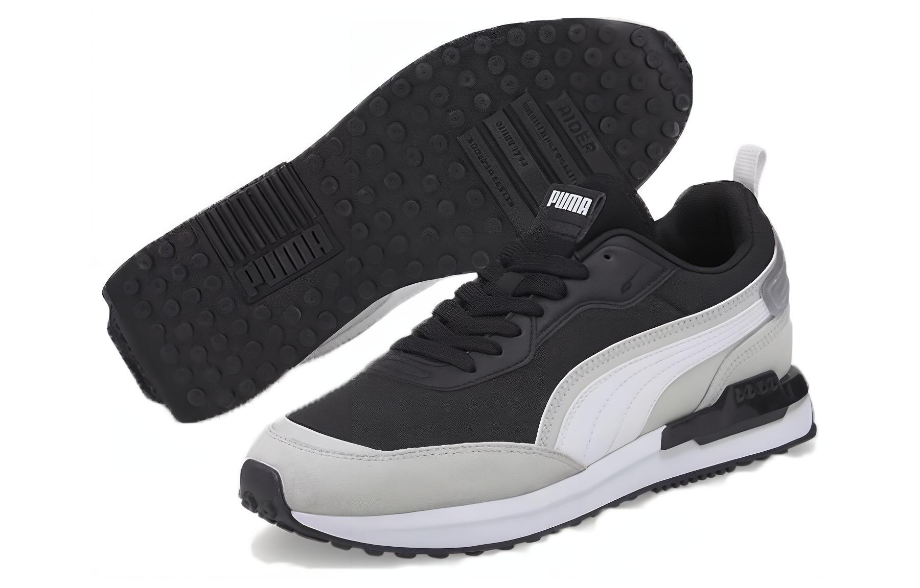 Shop PUMA 彪馬 耐磨輕便 低筒 跑步鞋 男女同款 黑白