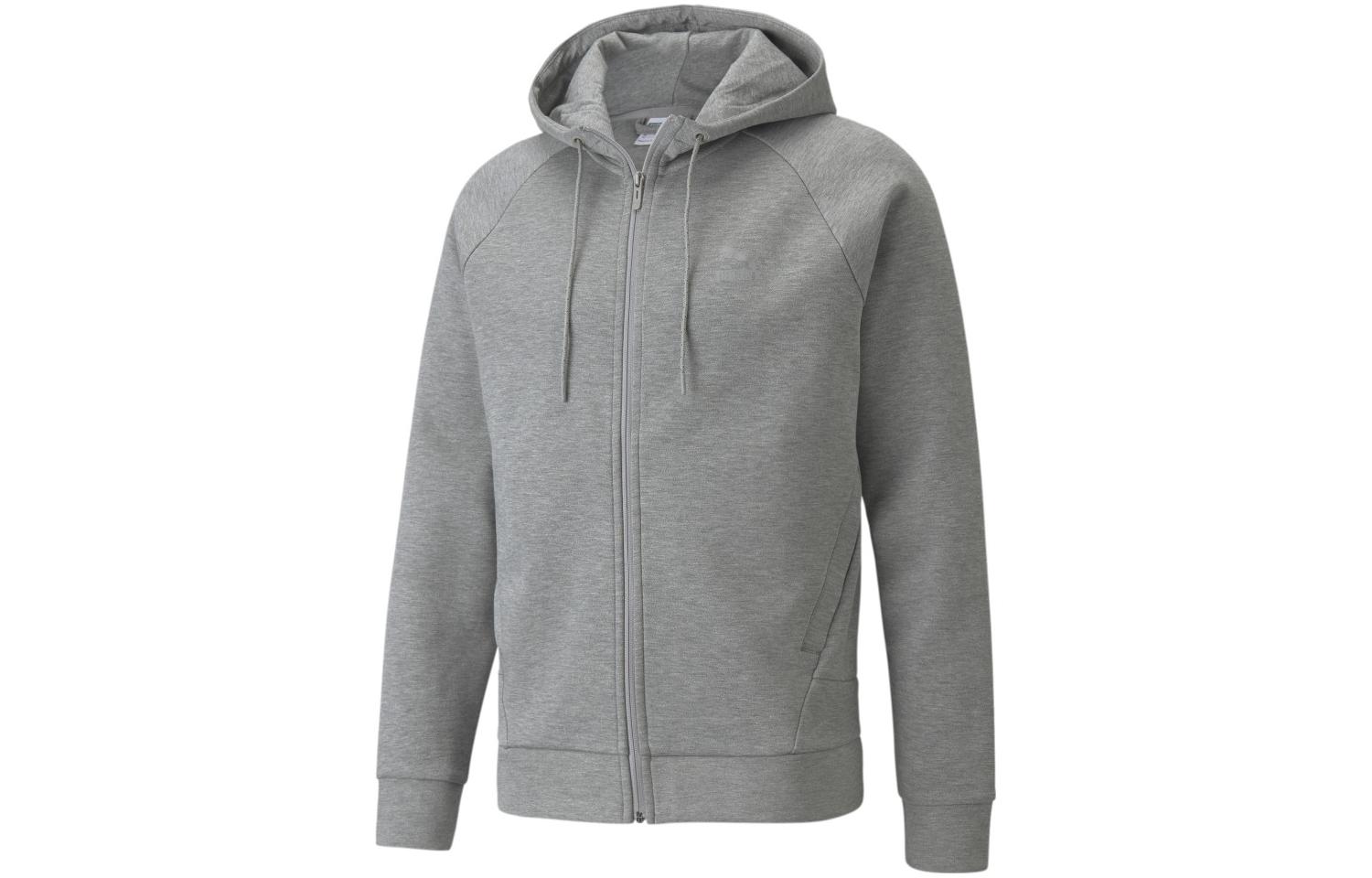 Puma Classic Tech FZ Hoodie Grey Full-Zip Long Sleeve Pullover 531506-03