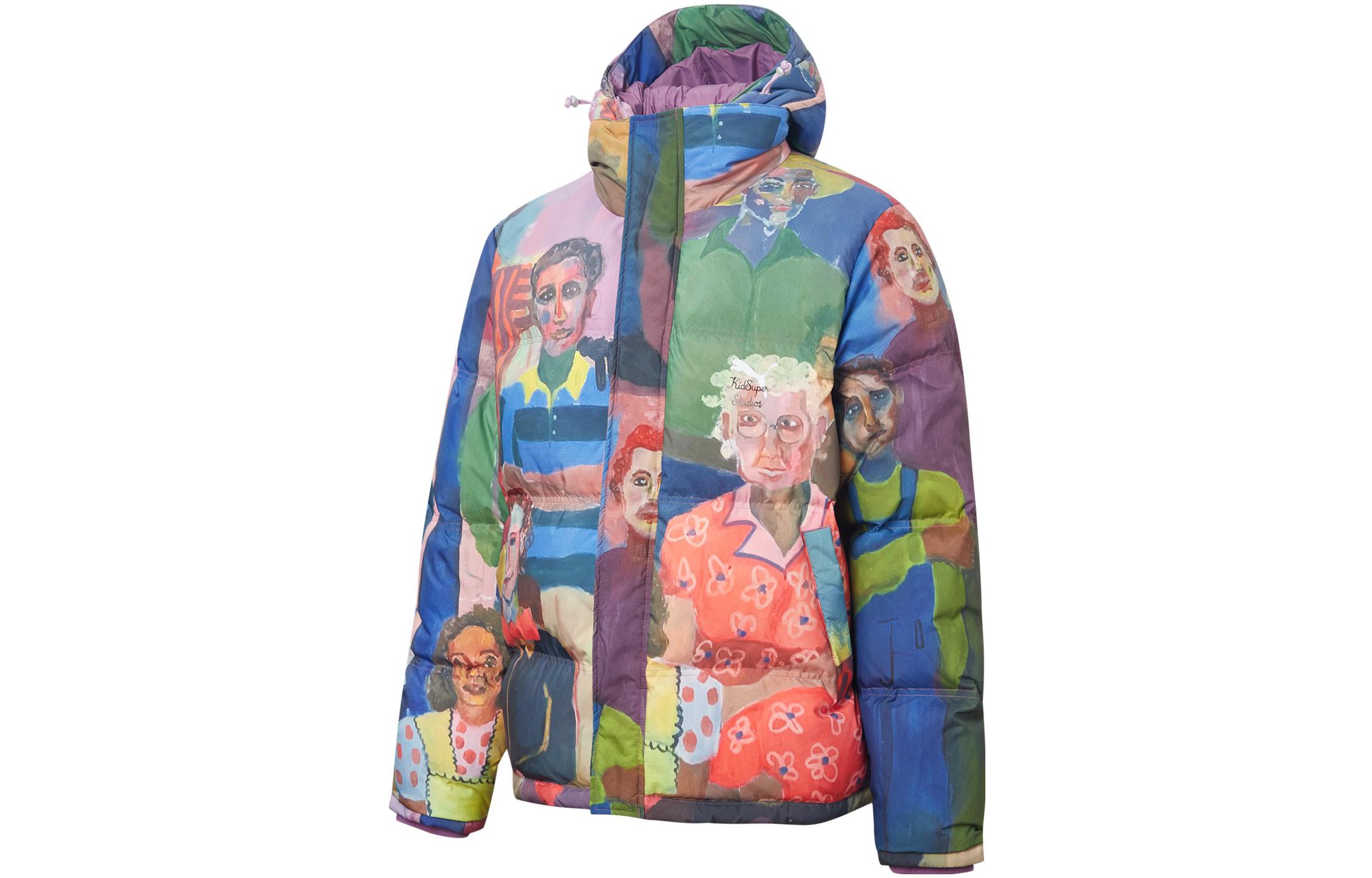 PUMA Classics  Colorblock Printed Puffer Jacket with Hidden Zipper. 531186-02
