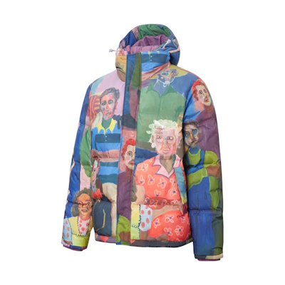 PUMA Classics Colorblock Printed Puffer Jacket with Hidden Zipper. 531186-02