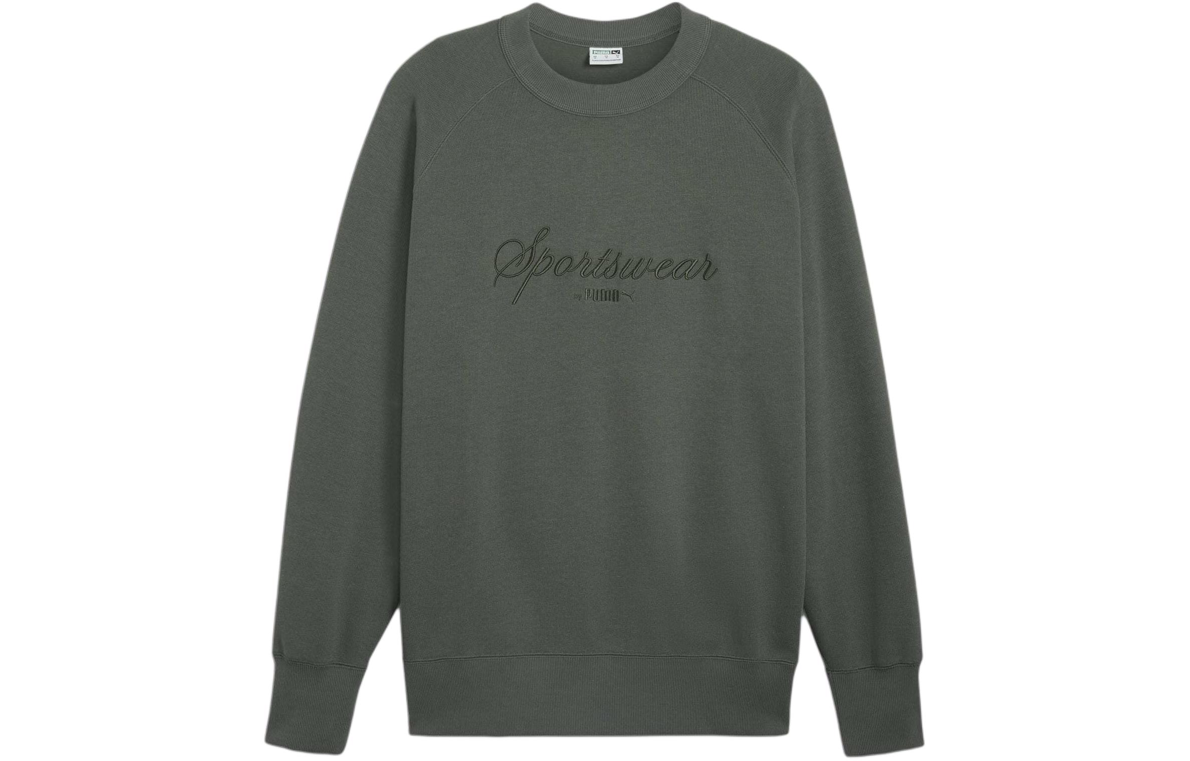 Puma CLASSICS+ Mineral Gray Embroidered Crewneck Sweatshirt 624278-80
