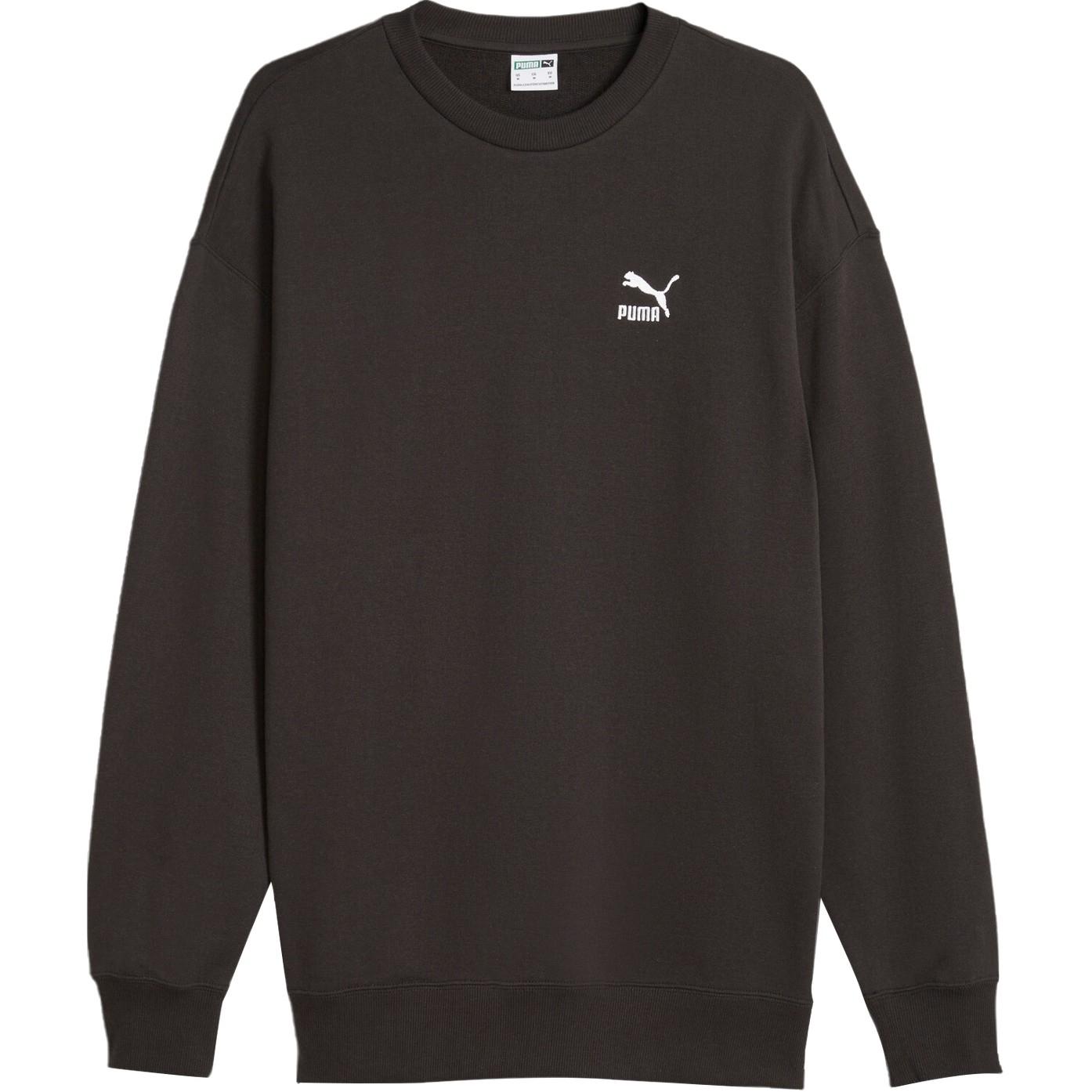 Puma Classics Black Crewneck Sweatshirt with Embroidered Logo 623438-01