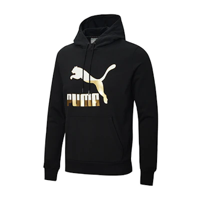 Puma Hoodie Hitam Emas Classic dengan Tali Serut dan Cetakan 599300-51 Buy Puma Hoodie Hitam Emas Classic dengan Tali Serut dan Cetakan 599300-51