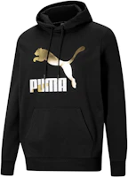 Puma Classics Black Hoodie with Gold Logo Print for Men 531370-01 Puma Classics Black Hoodie with Gold Logo Print for Men 531370-01
