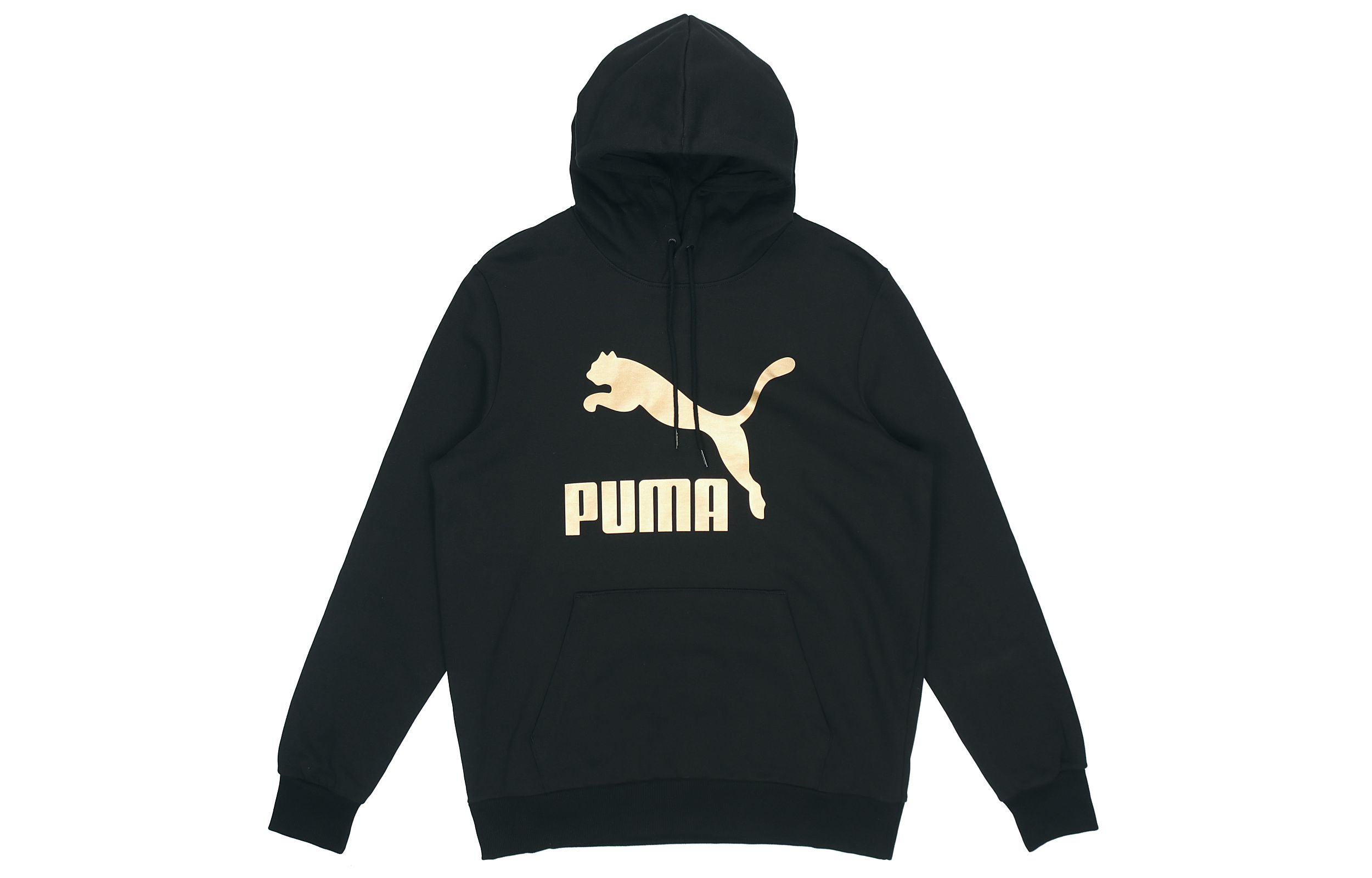 Puma Classics Black Retro Letter Logo Print Hoodie Fall Sportswear 531370-56