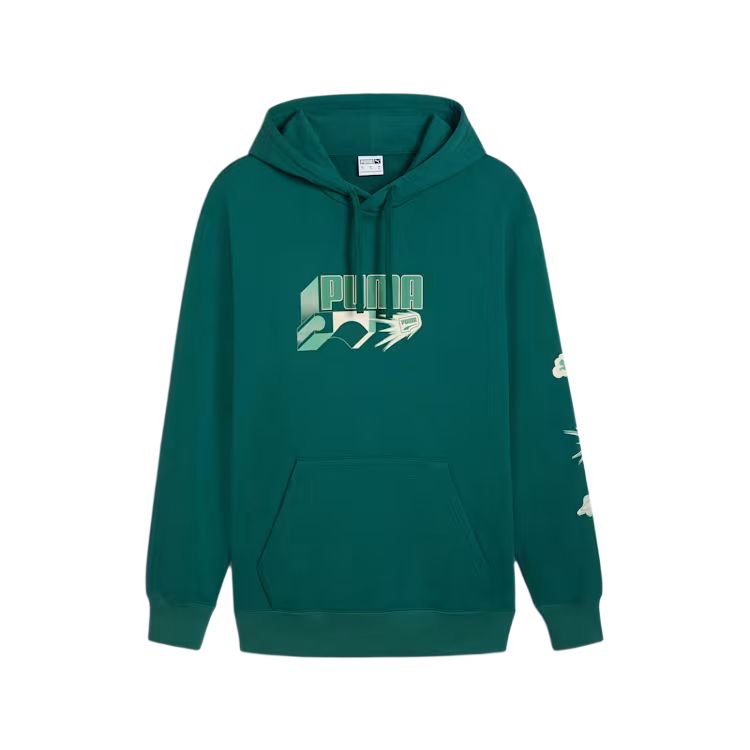Puma Classics Brand Love Green Logo Hoodie Fashion Long Sleeve SS24 629578-22