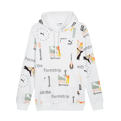 Puma Classics Brand Love White Hoodie Full-Print Casual Sweatshirt 625353-02
