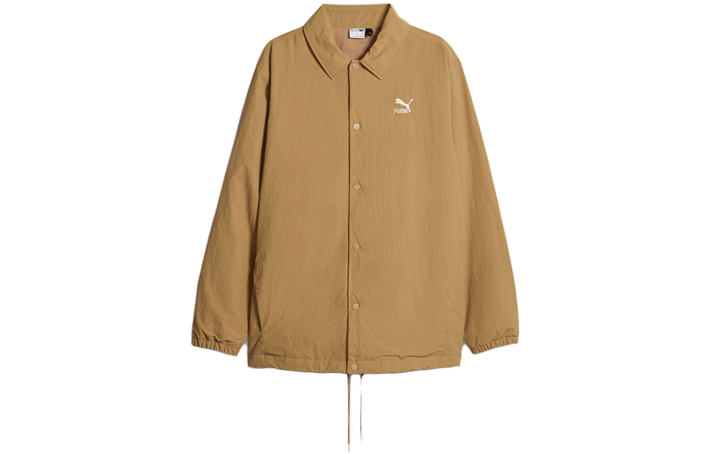 Puma Classics Coach Jacket Brand Logo Printed Long Sleeve Jacket - Toast 621678-85