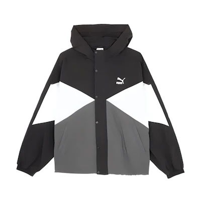 Puma CLASSICS Colorblock Zip-Up Hoodie Jacket Black 628202-01