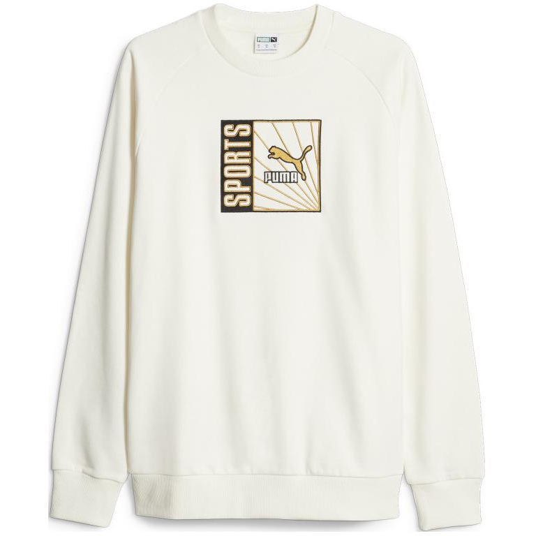 Puma Classics Forward History Crewneck Sweatshirt White Long Sleeve Pullover 621353-65