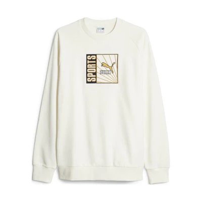 Puma Classics Forward History Crewneck Sweatshirt White Long Sleeve Pullover 621353-65