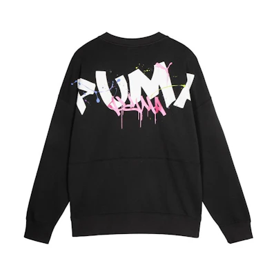 Puma Classics FTP Crewneck Sweatshirt Unisex Black - Relaxed Fit Long Sleeve 625829-01