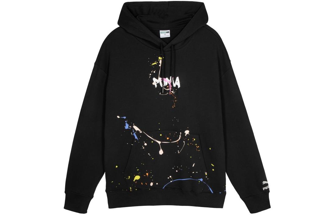 Puma Classics FTP Hoodie TR Black Unisex Creative Printed Long-Sleeve Sweater 625830-01