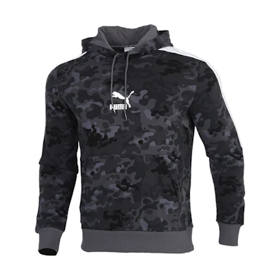 Puma Classics Graphics AOP Logo Camo Hoodie Grey 599315-42