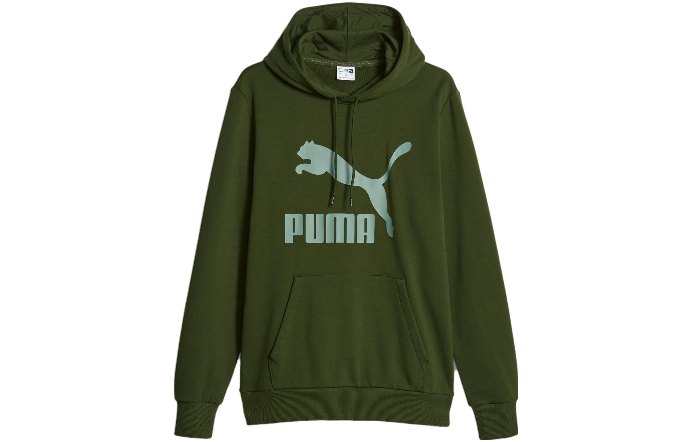 Puma Classics Green Logo Hoodie with Letter Print 539518-31