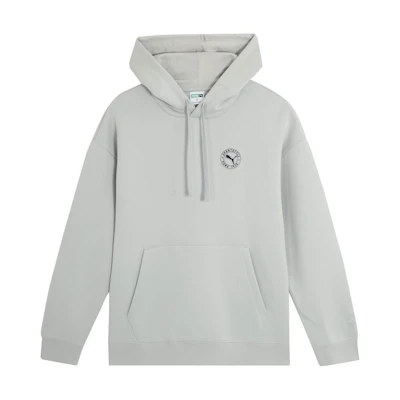 Puma Classics Hoodie Light Gray Unisex Pullover with Logo, Casual Fit 627879-09