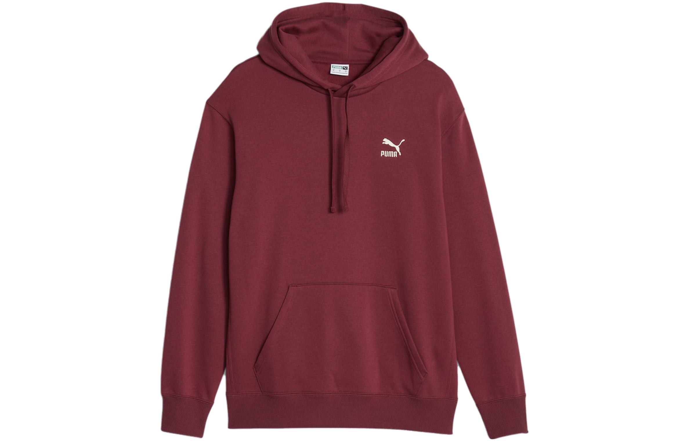 Puma Classics Hoodie Solid Color Burgundy Casual Sweatshirt Menswear 535596-22