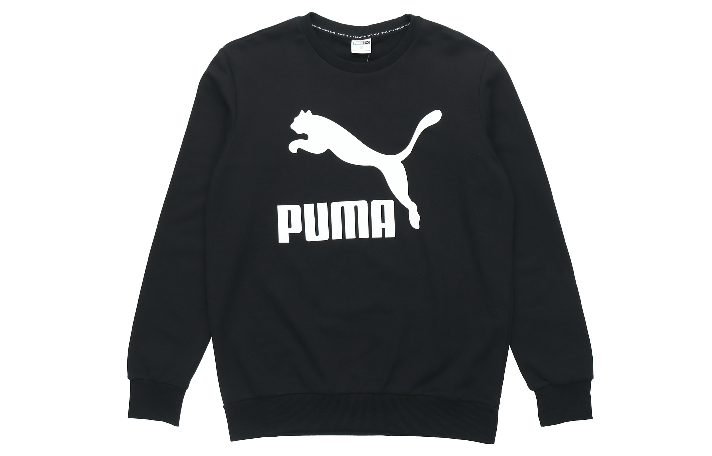 Puma Classics Logo Crewneck Sweatshirt Black Mens Casual Wear 595892-01