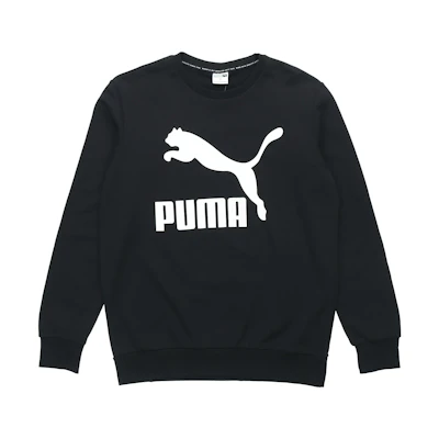 Puma Classics Logo Crewneck Sweatshirt Black Mens Casual Wear 595892-01