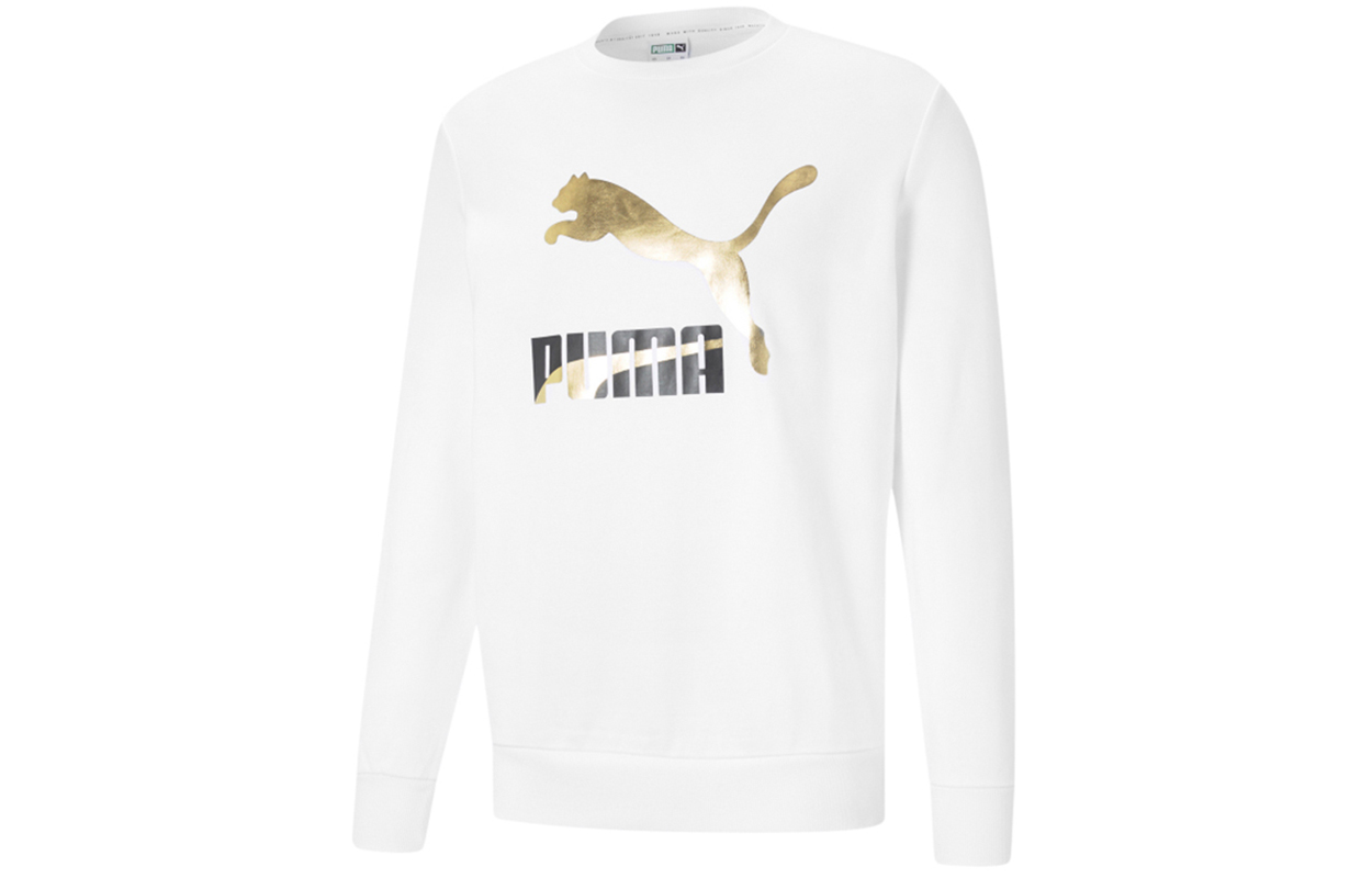 Puma Classics Metallic Logo Crewneck Sweatshirt - White 531367-02