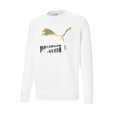 Puma Classics Metallic Logo Crewneck Sweatshirt - White 531367-02
