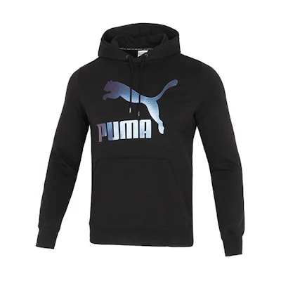 Puma Classics Metallic Logo Hoodie Black Sportswear 535341-51