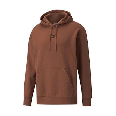 Puma Classics Oversized Hoodie Casual Drawstring Pullover - Coffee Brown 533114-17