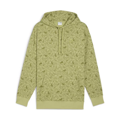 Puma Classics Paisley Luxe AOP Hoodie Fleece Green Casual Sweatshirt 625232-53