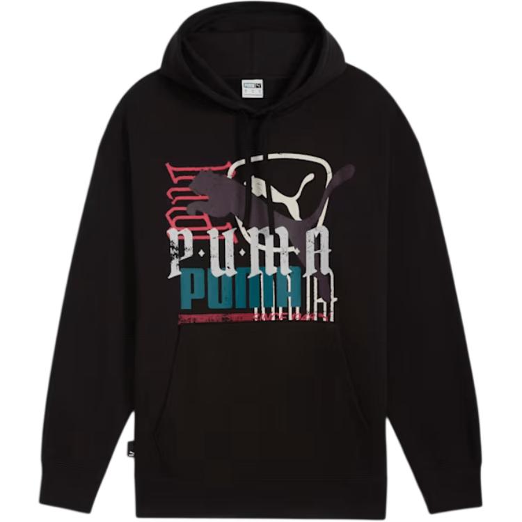 Puma CLASSICS PLAY LOUD SS24 Logo Hoodie Black Casual Long Sleeve 629278-01