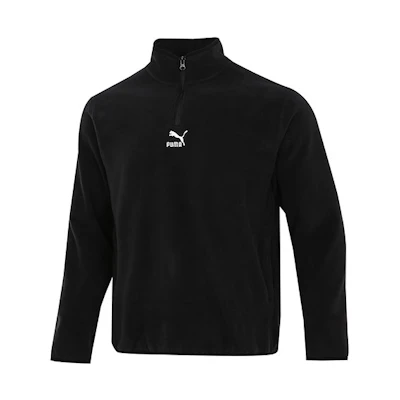 Puma Classics Polar Fleece Half-Zip Crew Sweatshirt Men’s Black 533121-01