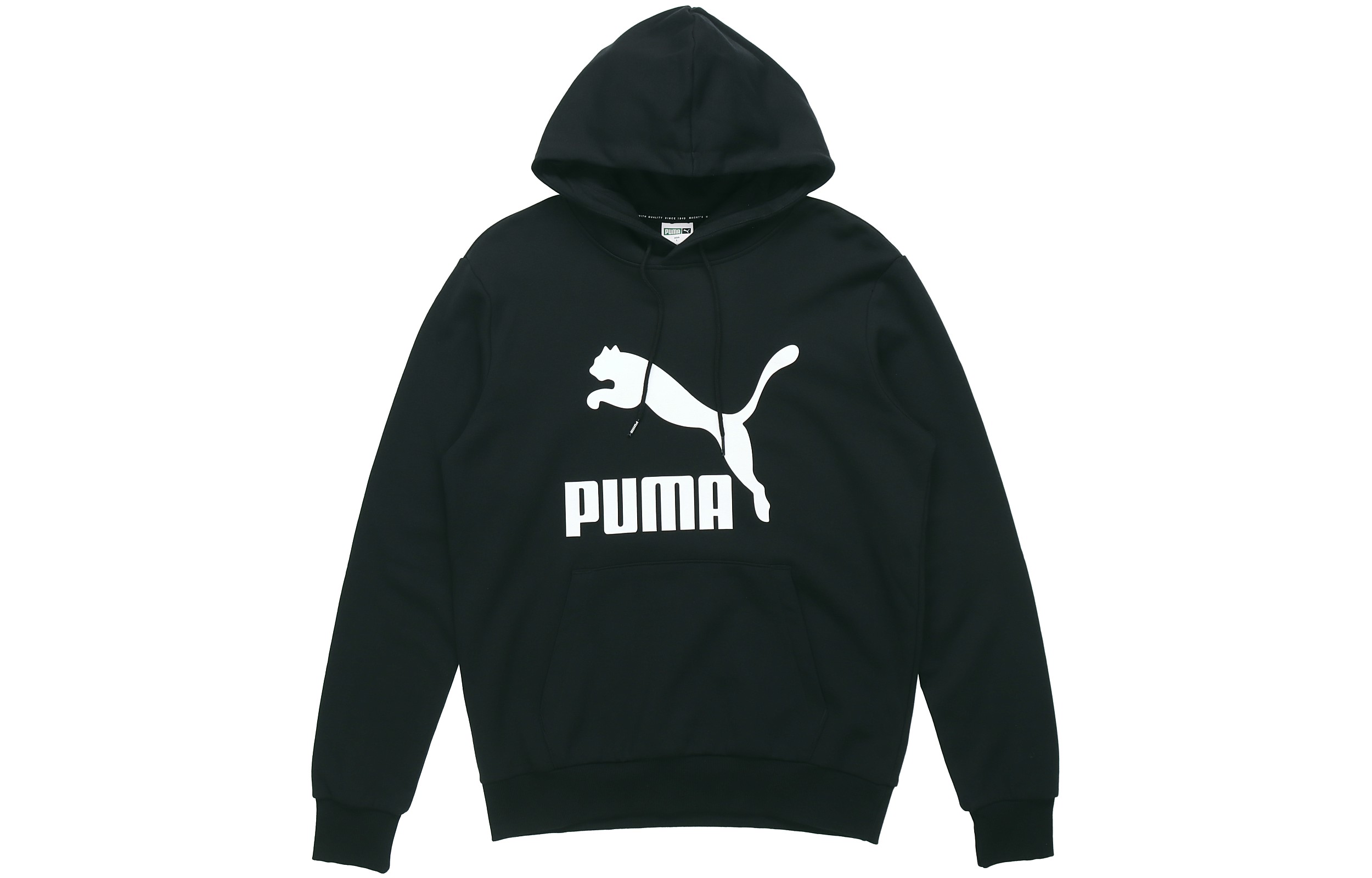 Puma Classics Printed Drawstring Hoodie Black - Long Sleeve 599300-01